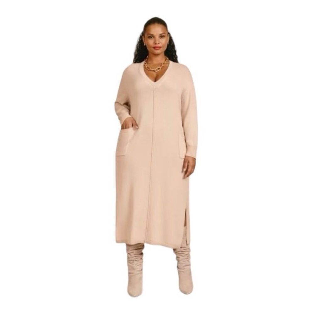 BNWT Cashmere/Cotton 11 Honore Oatmeal Nola Sweater Dress 3X. Retails $288 - Picture 10 of 11
